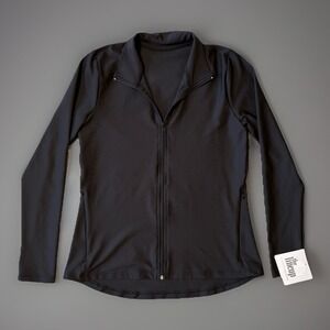 NWT The Line Up Fast Track Dance Jacket‎ Black Zip Up Women's Size Large